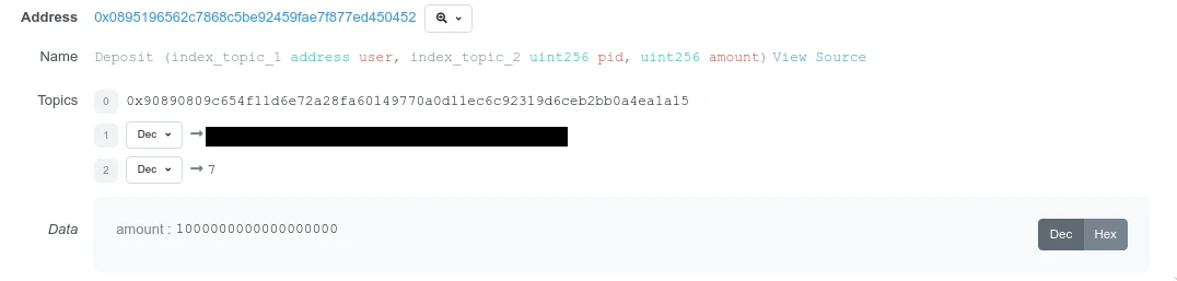 BSCScan transaction logs