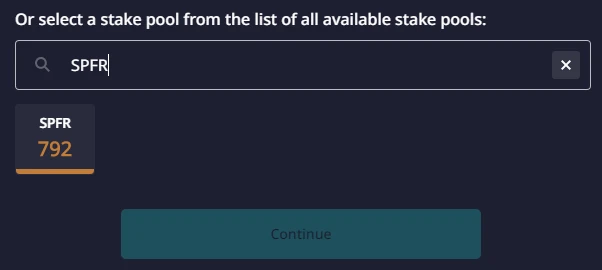 Choisir une stake pool
