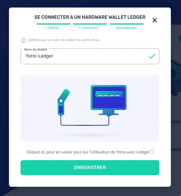 Yoroi choisir le nom du portefeuille