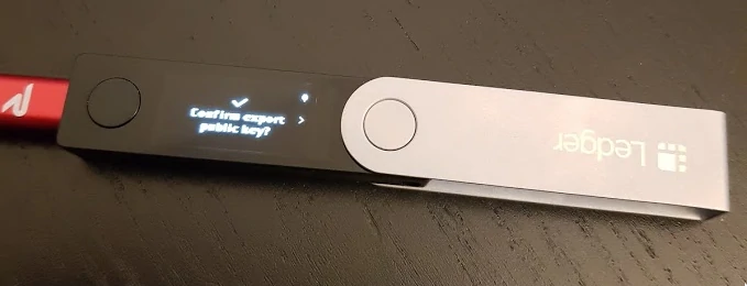 Ledger: confirmation d'exportation de la clé publique