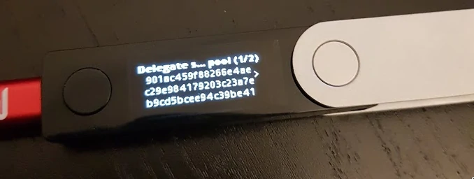 Ledger affichage de la clé du groupe d'enjeu