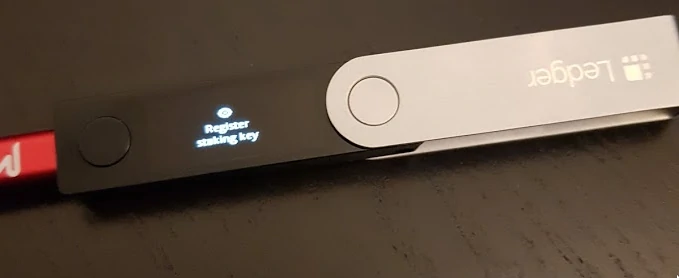 Ledger enregistrement de la clé d'enjeu